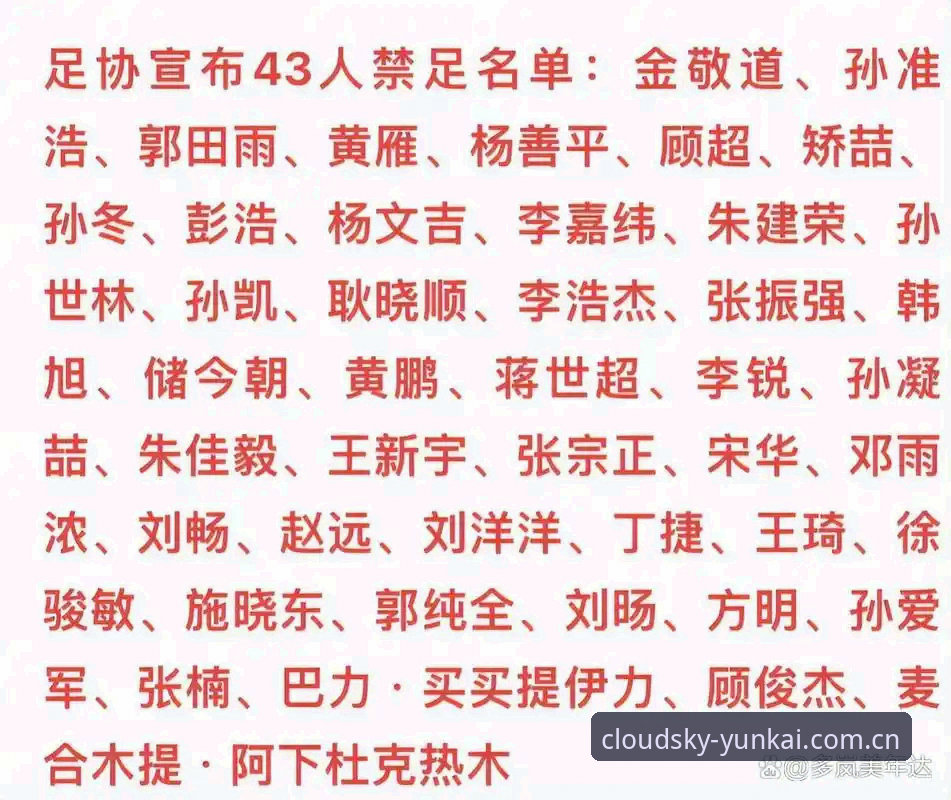 云开数据同步 中国足协第三批禁足名单解读:一份实用观赛指南